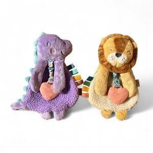 Itzy Ritzy Dino & Lion Lovey Plush Teether Pair OS Baby